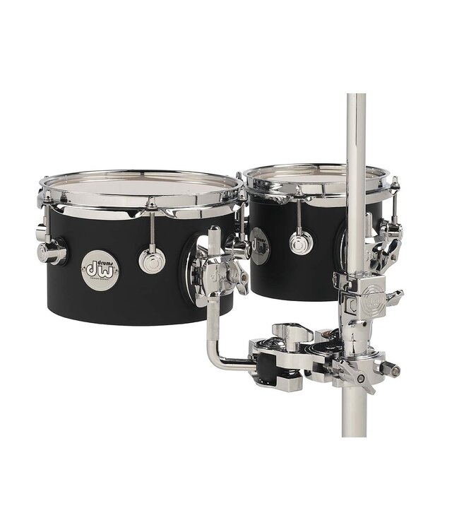 DW Design Series Concert Toms, 5x6/5x8, Black Satin Lacquer w/Chrome Hardware