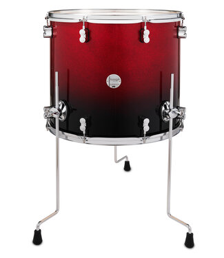 PDP PDP Concept Maple 16x18 Floor Tom Red to Black Fade Lacquer with Chrome Hardware