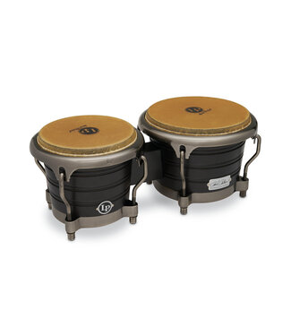 LP Latin Percussion LP201AX-2RRB 7-1/4-inch and 8-5/8-inch Raul Rekow Bongos - Dark Walnut with Black Satin Hardware