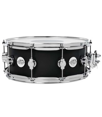 DW DW Design Series Maple Snare, 5.5x14, Black Satin Lacquer w/Chrome Hardware