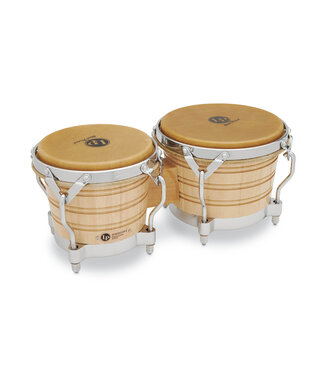 LP Latin Percussion LP201A-2 7-1/4-inch and 8-5/8-inch Generation II Bongos with Traditional Rims - Natural with Chrome Hardware
