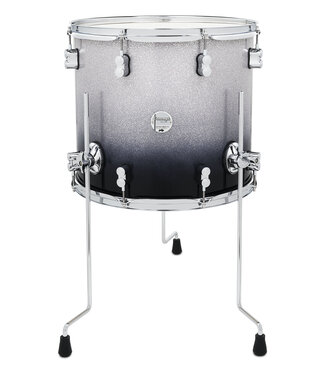 PDP PDP Concept Maple 14x16 Floor Tom Silver to Black Fade Lacquer with Chrome Hardware