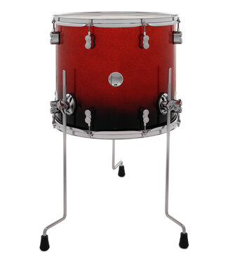 PDP PDP Concept Maple 14x16 Floor Tom Red to Black Fade Lacquer with Chrome Hardware