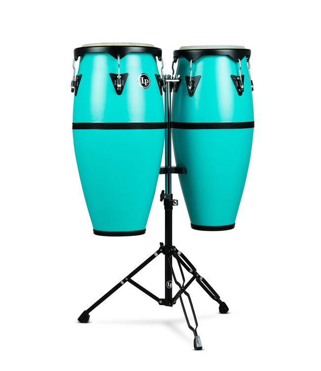 LP Discovery 10-inch and 11-inch Conga Set with Double Conga Stand - Sea Foam