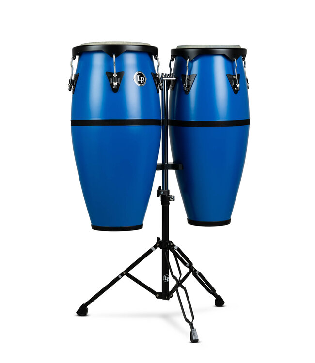 LP Discovery 10-inch and 11-inch Conga Set with Double Conga Stand - Race Car Blue