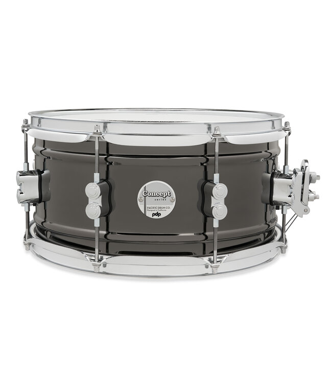 PDP Concept Series Metal Snare, 6.5x13, Black Nickel Over Steel w/Chrome Hardware