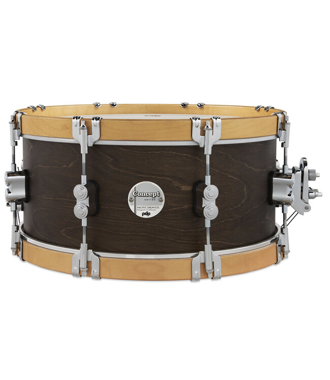 PDP Concept Classic 6.5x14 Walnut Stain Snare with Natural Stain Wood Hoops