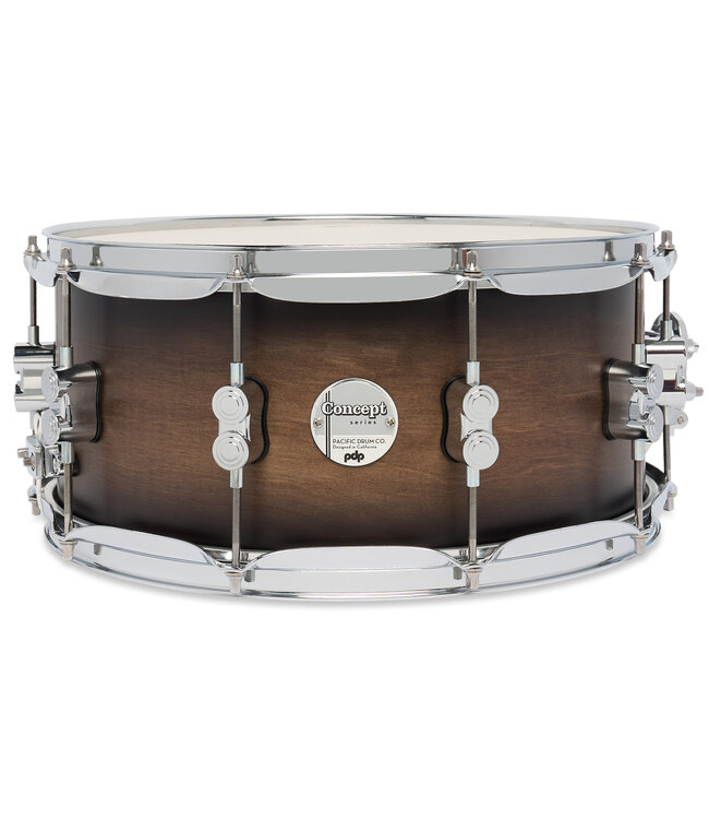 PDP Concept Maple 6.5x14 Satin Charcoal Burst Lacquer Snare