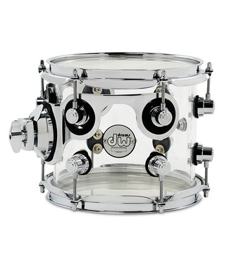 Drum Workshop DW Design Series Acrylic Suspended Tom, 7x8, Clear w/Chrome Hardware