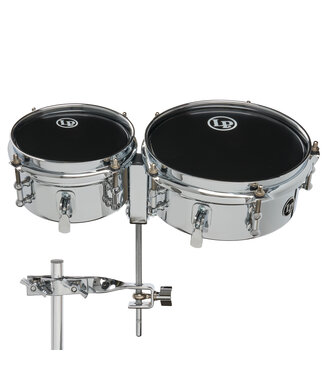 LP Latin Percussion LP845-K 6" and 8" Mini Snare Timbales with Mount - Steel