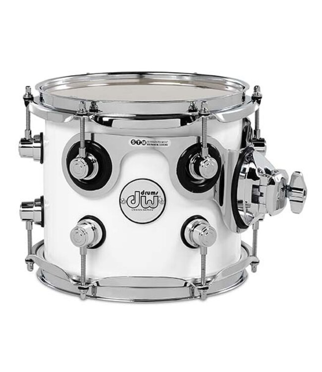 DW Design Series Maple Suspended Tom, 7x8, Gloss White Lacquer w/Chrome Hardware