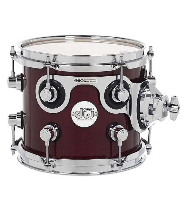 DW Design Series Maple Suspended Tom, 7x8, Cherry Stain Gloss Lacquer w/Chrome Hardware