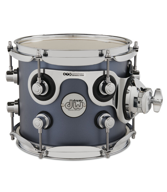 DW Design Series Maple Suspended Tom, 7x8, Blue Slate Lacquer w/Chrome Hardware