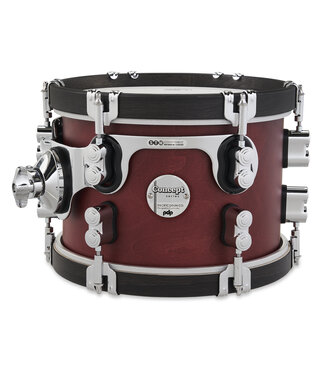 PDP PDP Concept Classic 7x10 Ox Blood Stain Tom with Ebony Stain Hoops