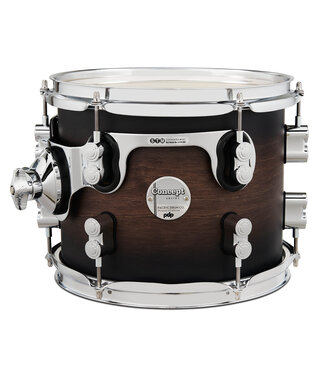 PDP PDP Concept Maple 8x10 Suspended Tom Satin Charcoal Burst Lacquer with Chrome Hardware