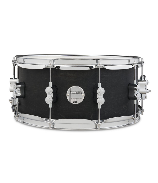 PDP Concept Series Black Wax Maple Snare, 6.5x14, Satin Black w/Chrome Hardware