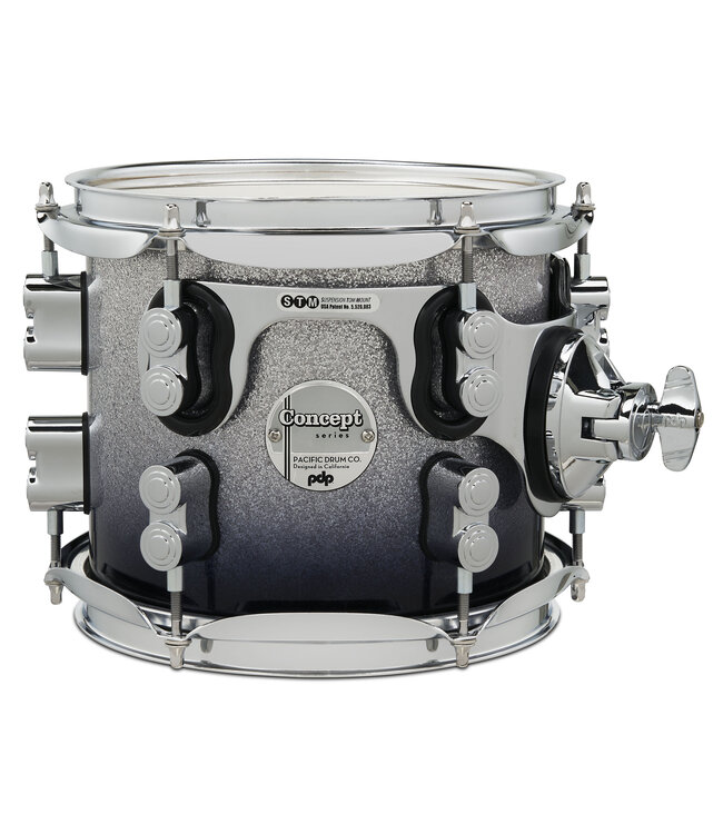 PDP Concept Maple 7x8 Suspended Tom Silver to Black Fade Lacquer with Chrome Hardware
