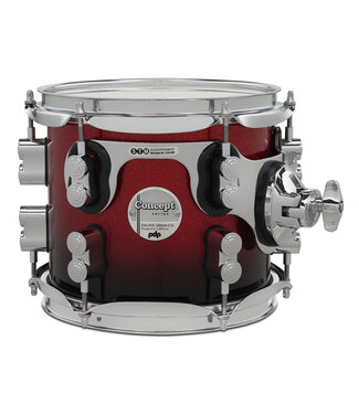 PDP PDP Concept Maple 7x8 Suspended Tom Red to Black Fade Lacquer with Chrome Hardware