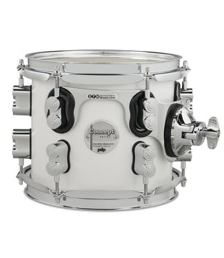 PDP PDP Concept Maple 7x8 Suspended Tom Pearlescent White Lacquer with Chrome Hardware