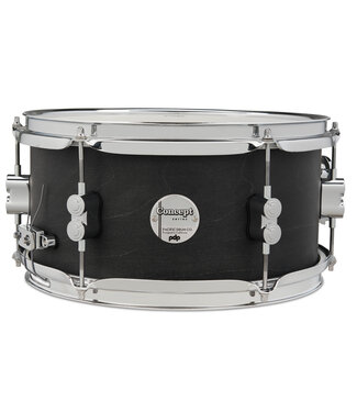 PDP PDP Concept Series Black Wax Maple Snare, 6x12, Satin Black w/Chrome Hardware