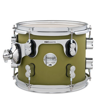 PDP PDP Concept Maple 8x10 Suspended Tom Satin Olive Finish Ply with Chrome Hardware