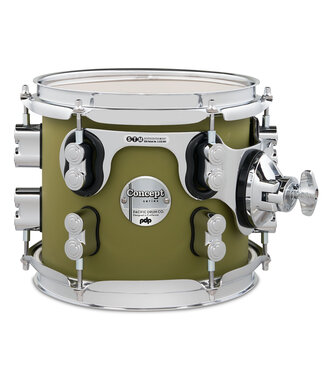 PDP PDP Concept Maple 7x8 Suspended Tom Satin Olive Finish Ply with Chrome Hardware