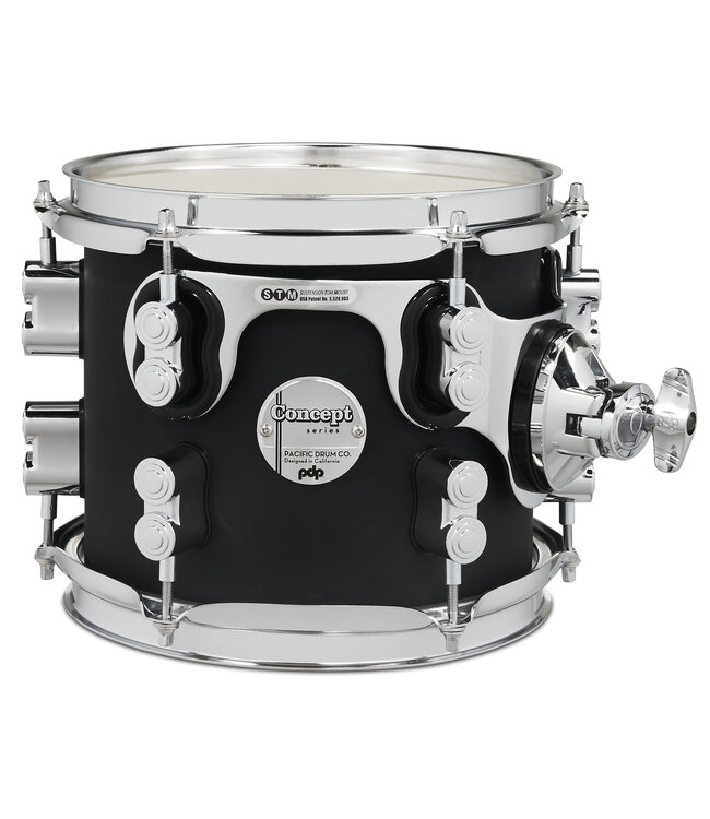 PDP Concept Maple 7x8 Suspended Tom Satin Black Finish Ply with Chrome Hardware