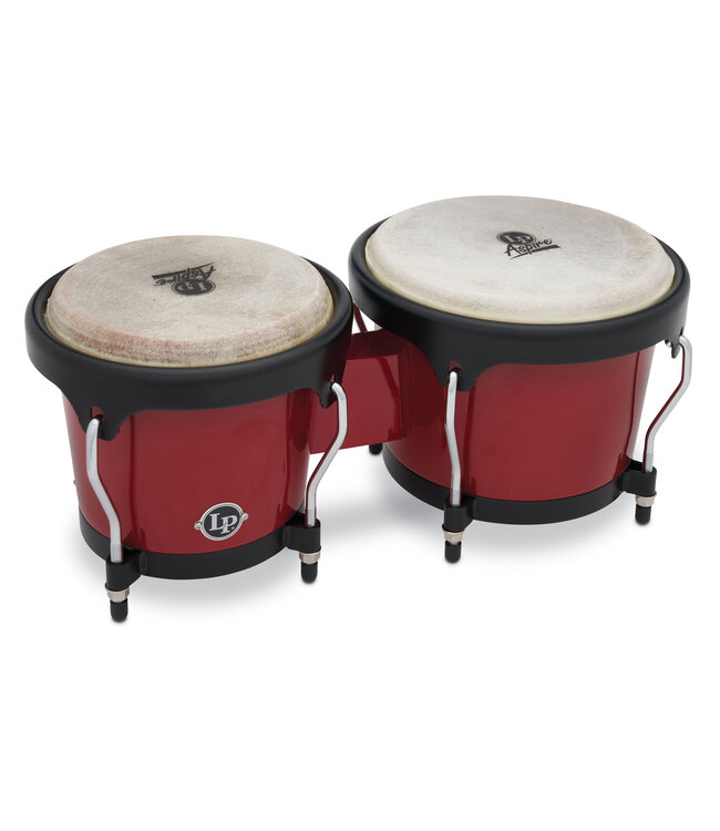 Latin Percussion LP Aspire LPA601F-RD Bongo Set Fiberglass Red with Black Hardware