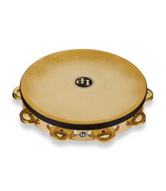 LP LP Pro 10 Inch Single Row Headed Tambourine - Brass