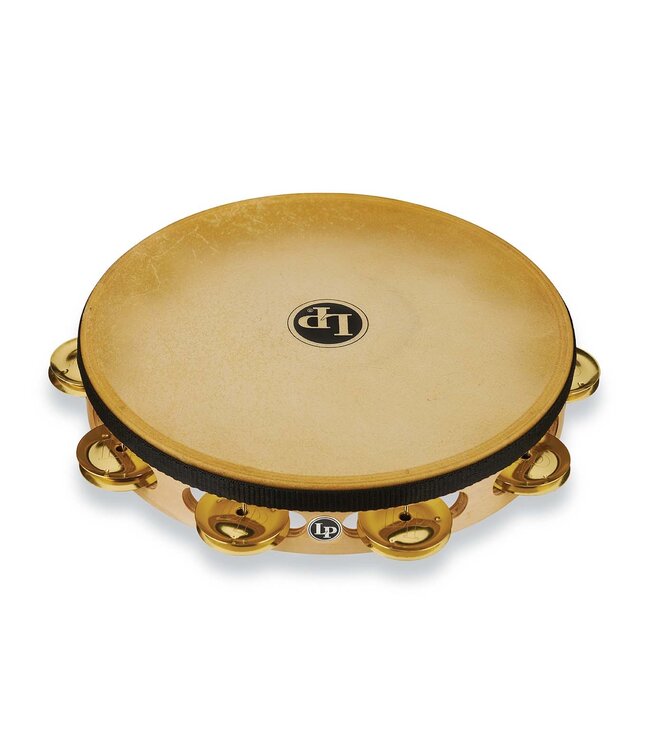 LP Pro 10 Inch Single Row Headed Tambourine - Brass