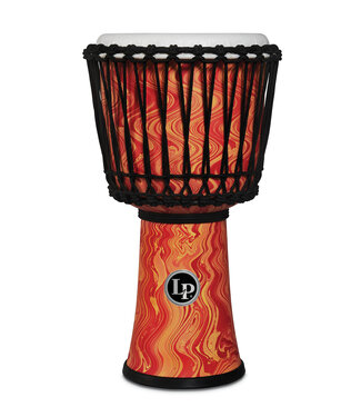 LP Latin Percussion 10-inch Rope Tuned Circle Djembe with Perfect-Pitch head - Orange Marble