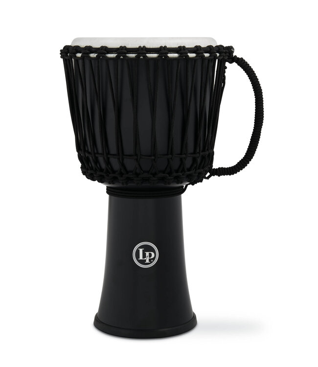 Latin Percussion 10-inch Rope Tuned Circle Djembe with Perfect-Pitch head - Black