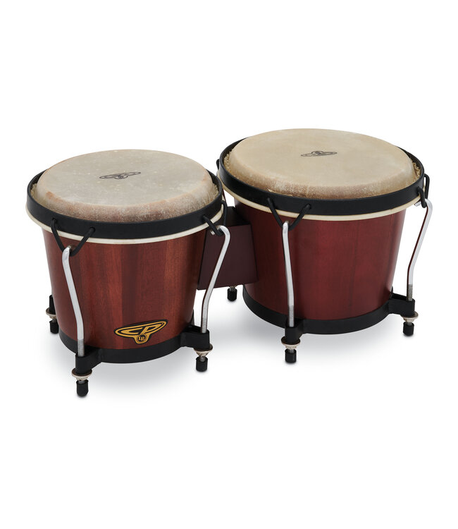 LP CP 6-inch and 7-inch Traditional Bongo Set - Dark Wood with Black Hardware