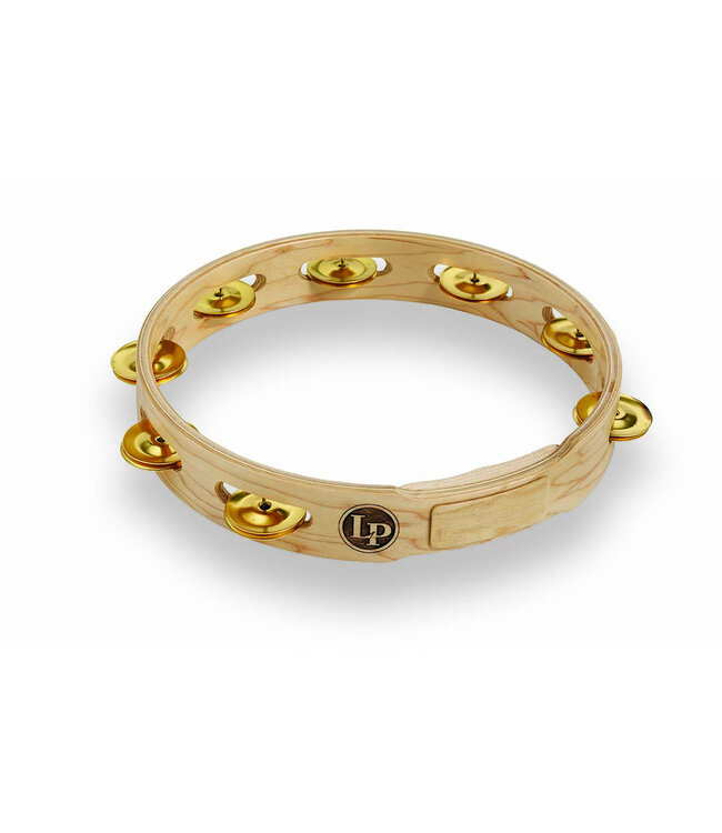 LP  Latin Percussion LP381-B LP Accent 10" Single Row Wood Tambourine with Brass Jingles