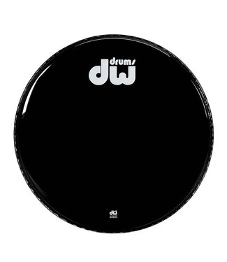 DW DW Gloss Black Non-Vented Bass Drum Head, 20"