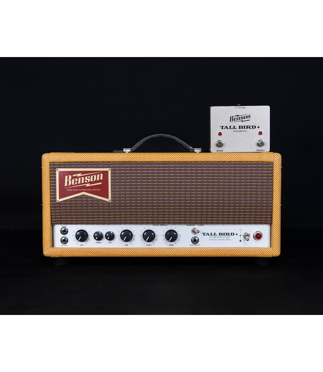 Benson Amps Tall Bird Plus Tube Driven Spring Reverb & Optical Tremolo, Aged Tweed/Oxblood Grille