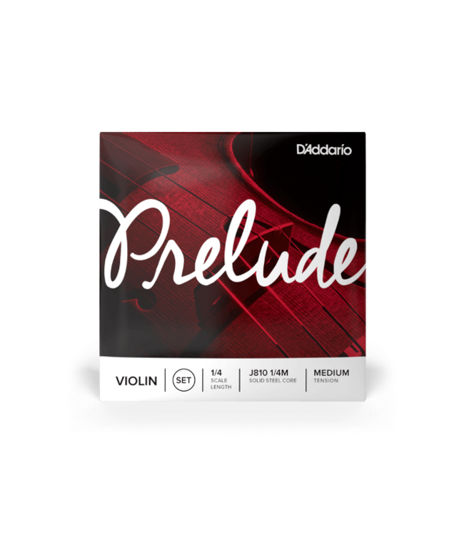 D'Addario Prelude Violin String Set, 1/4 Scale, Medium Tension