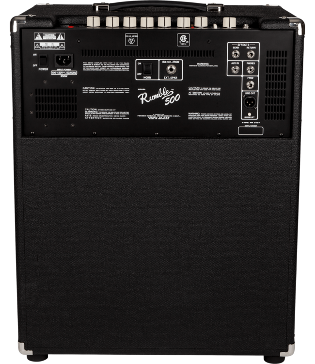Fender Rumble 500 V3 Bass Amp Combo, Black/Silver