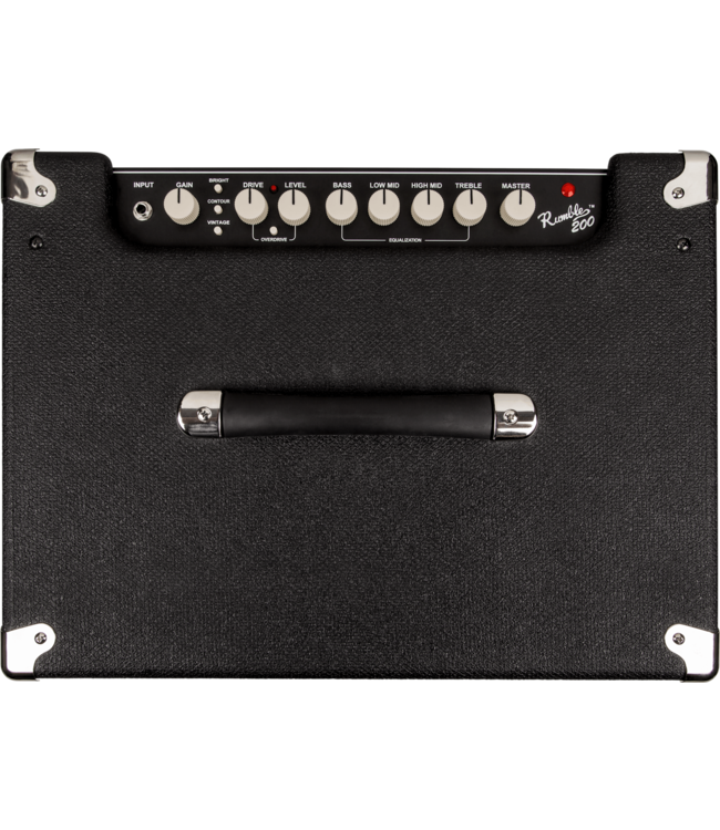 Fender Rumble 200 V3 Bass Amp Combo, Black/Silver
