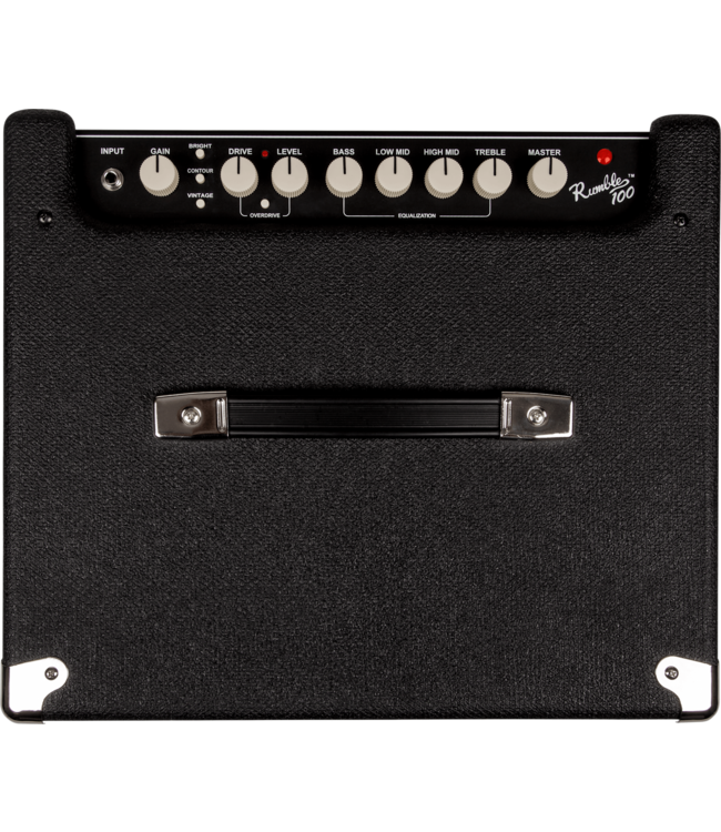 Fender Rumble 100 V3 Bass Amp Combo, Black/Silver