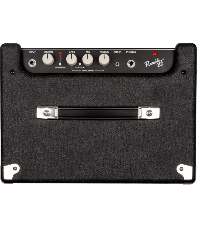 Fender Rumble 25 V3 Bass Amp Combo, Black/Silver