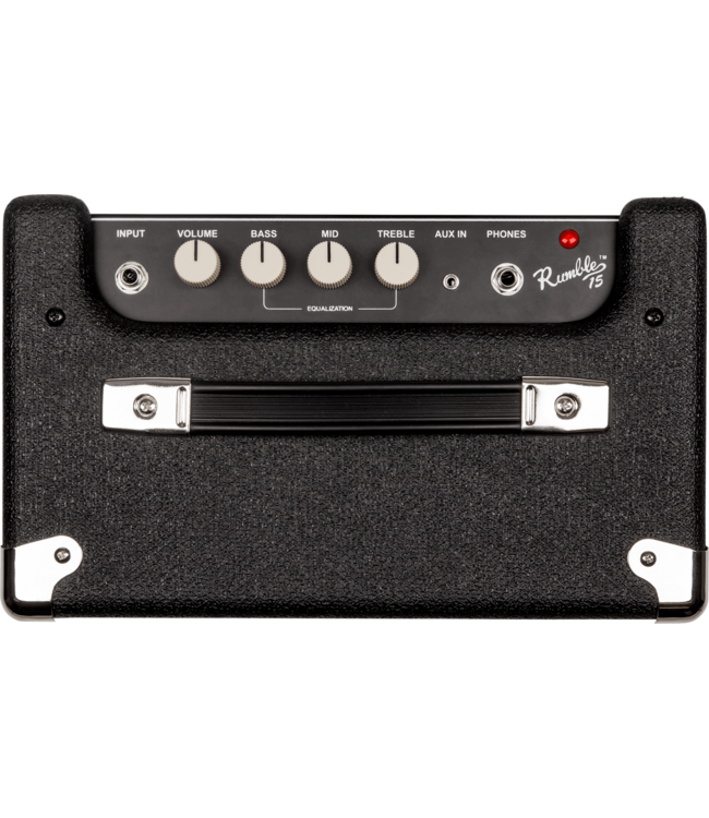 Fender Rumble 15 V3 Bass Amp Combo, Black/Silver