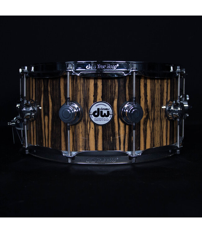 DW 14" x 6.5" Exotic SSC Maple Snare Drum, Royal Ebony Exotic Lacquer with Chrome Hardware
