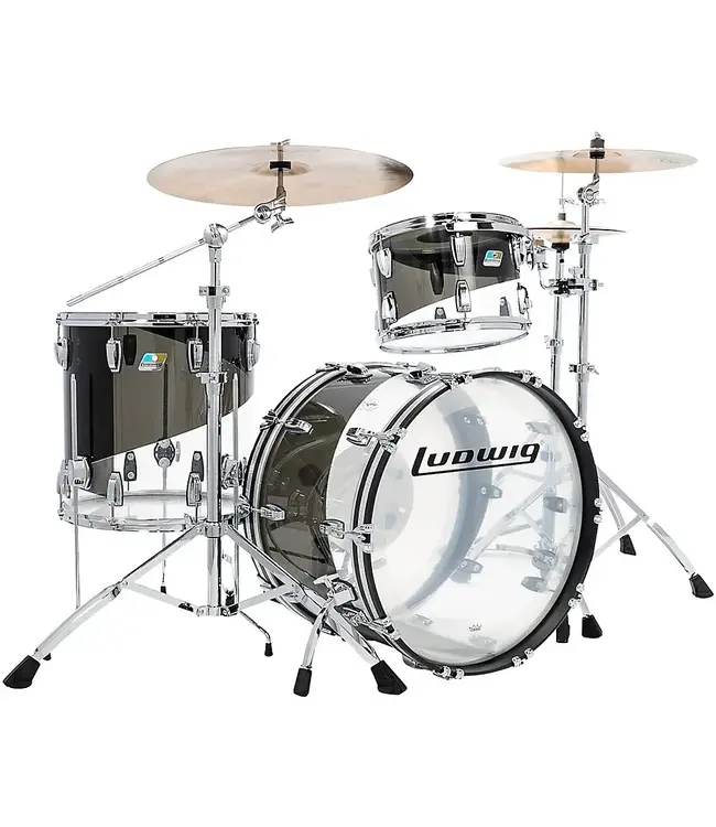 Ludwig Vistalite V50, Clear Smoke, FAB (22", 13", 16")