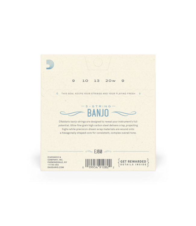 D'Addario EJ60 5-String Banjo Light String Set