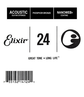 Elixir Elixir Single .024 Acoustic Phosphor Bronze String with NANOWEB Coating