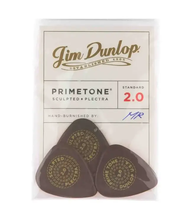 Dunlop Primetone 2.0mm Standard Smooth Picks, 3-Pack