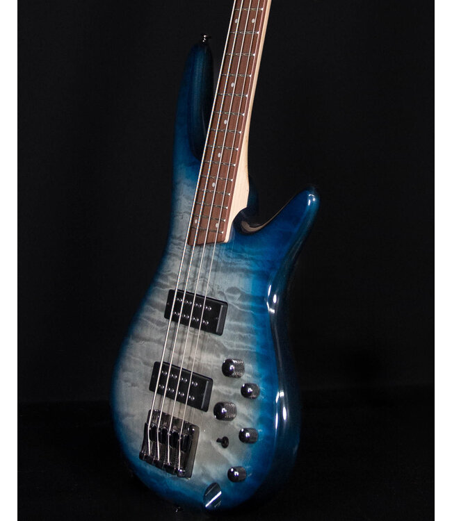 Ibanez SR400EQM 4-String Electric Bass, Stained Cosmic Blue Starburst