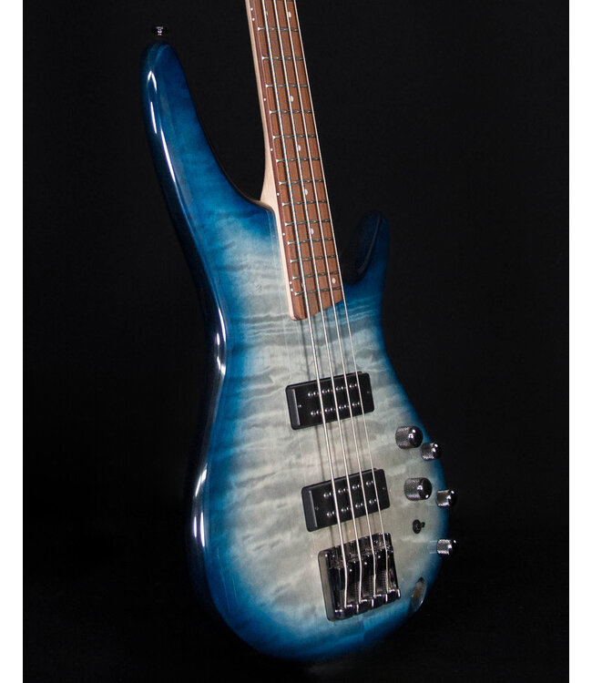 Ibanez SR400EQM 4-String Electric Bass, Stained Cosmic Blue Starburst