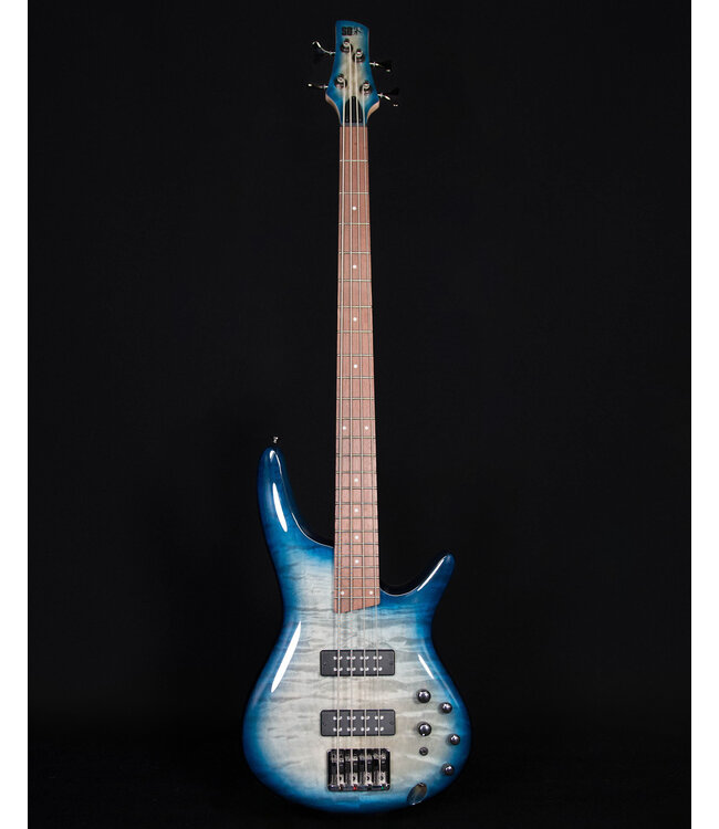 Ibanez SR400EQM 4-String Electric Bass, Stained Cosmic Blue Starburst